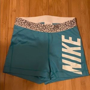 Nike Pro Spandex Shorts Light Blue